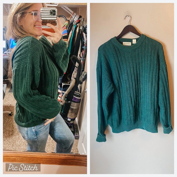 Vintage Sweaters - Vintage St. John’s Bay Chunky Knit Oversized Ribbed Fisherman Sweater